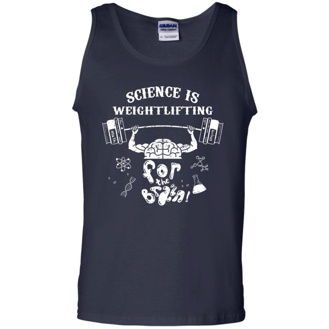 Science Is Weightlifting For The Brain Shirt Navy