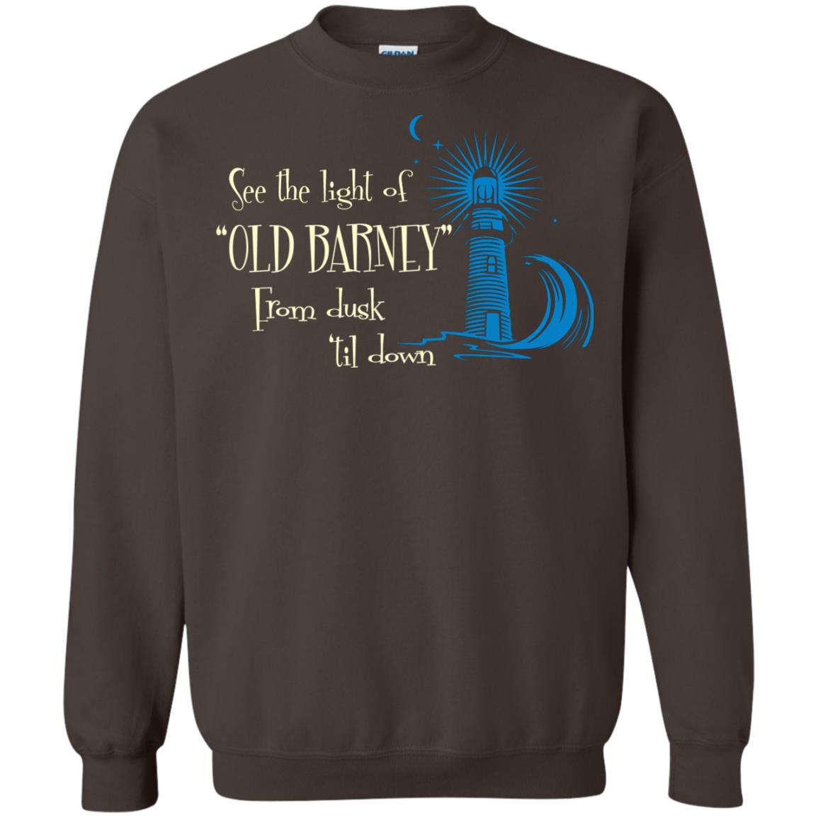 Lighthouse T-shirt See The Light Of Old Barney From Dusk Til Down Dark Chocolate