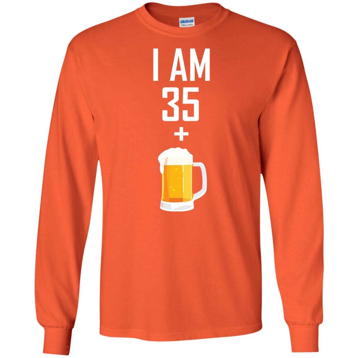 I Am 35 Plus 1 Beer 36th Birthday T-shirt Orange