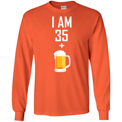 I Am 35 Plus 1 Beer 36th Birthday T-shirt Orange