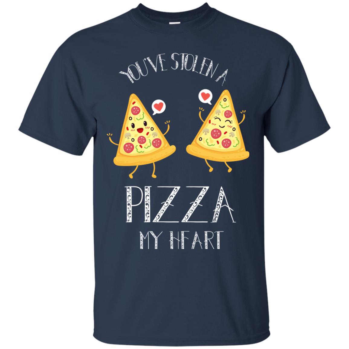 Pizza Lover T-shirt You've Stolen A Pizza My Heart Navy