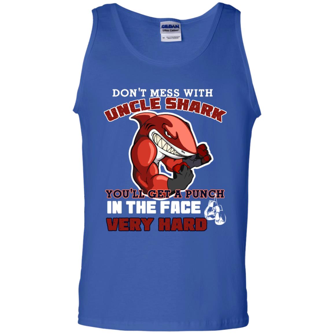 Don't Mess With Uncle Shark You'll Get A Punch In The Face Very Hard Family Shark Shirt Royal