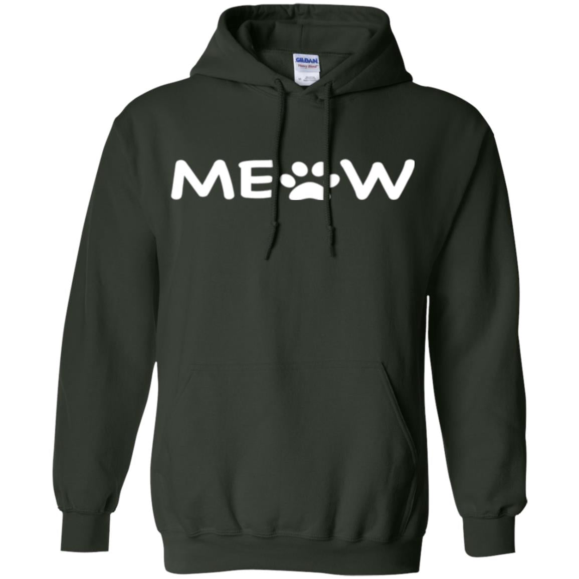Cat Lovers T-shirt Meow Kitten Paw Forest Green