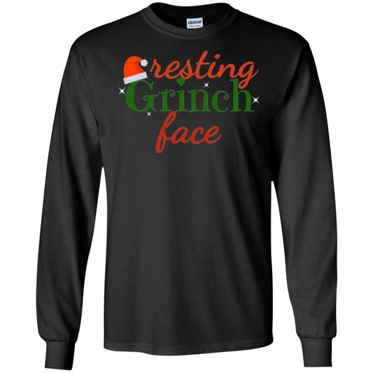 Funny Christmas T-shirt Resting Grinch Face Black