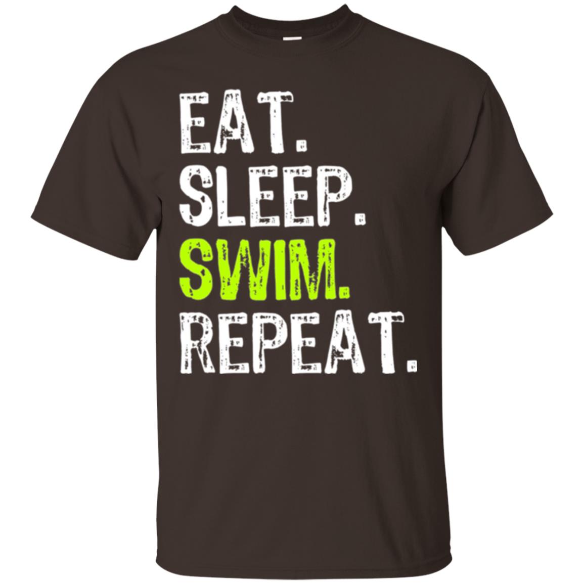 Swim Lovers T-shirt Eat Sleep Swim Repeat Dark Chocolate