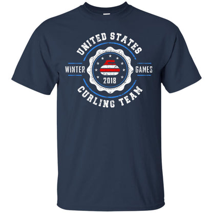 Usa Winter Curling 2018 T-shirt Navy