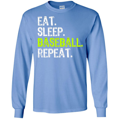 Baseball T-shirt Eat Sleep Baseball Repeat Carolina Blue