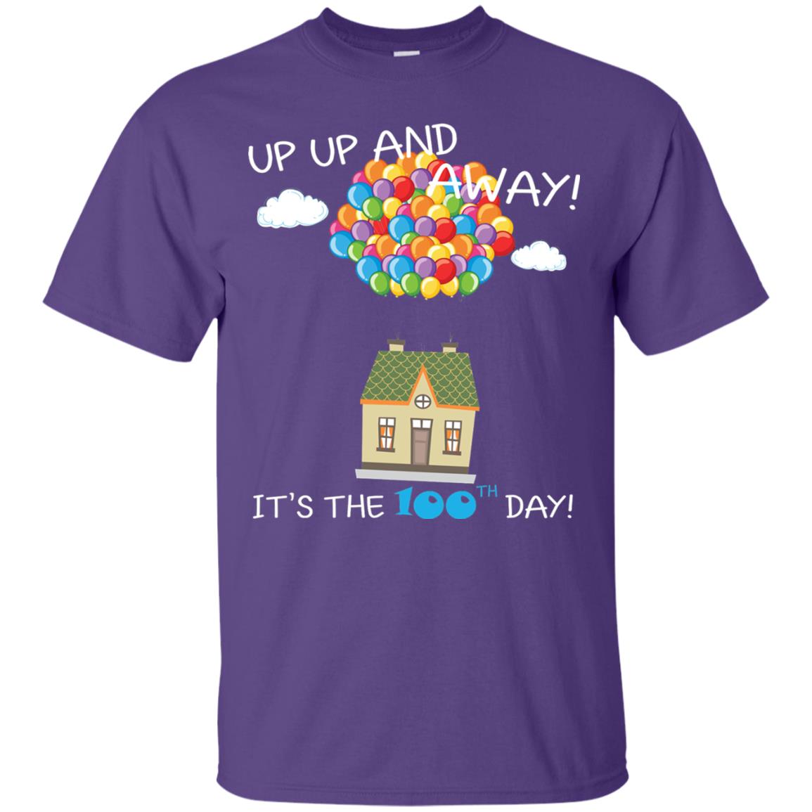 Kindgarten Teacher T-shirt Balloon One Hundred Days Of School Purple