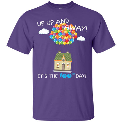 Kindgarten Teacher T-shirt Balloon One Hundred Days Of School Purple