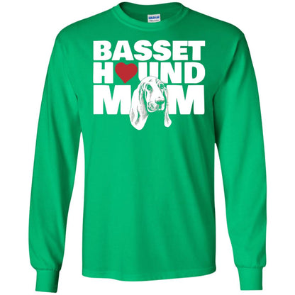 Basset Hound Mom Heart T-shirt Irish Green