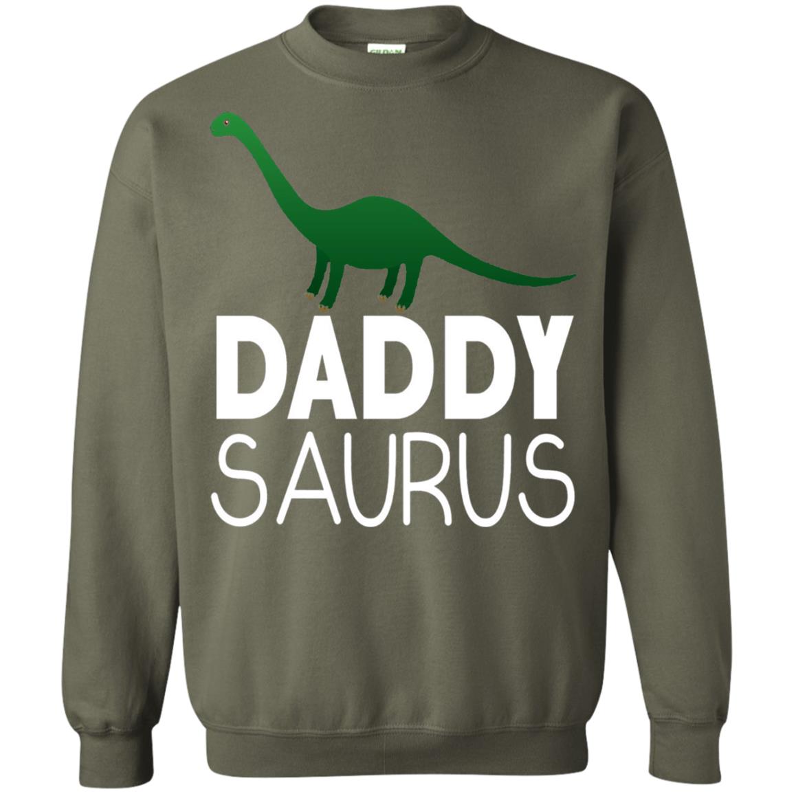 Daddy Saurus Dinosaur Matching Daddy T-shirt Military Green