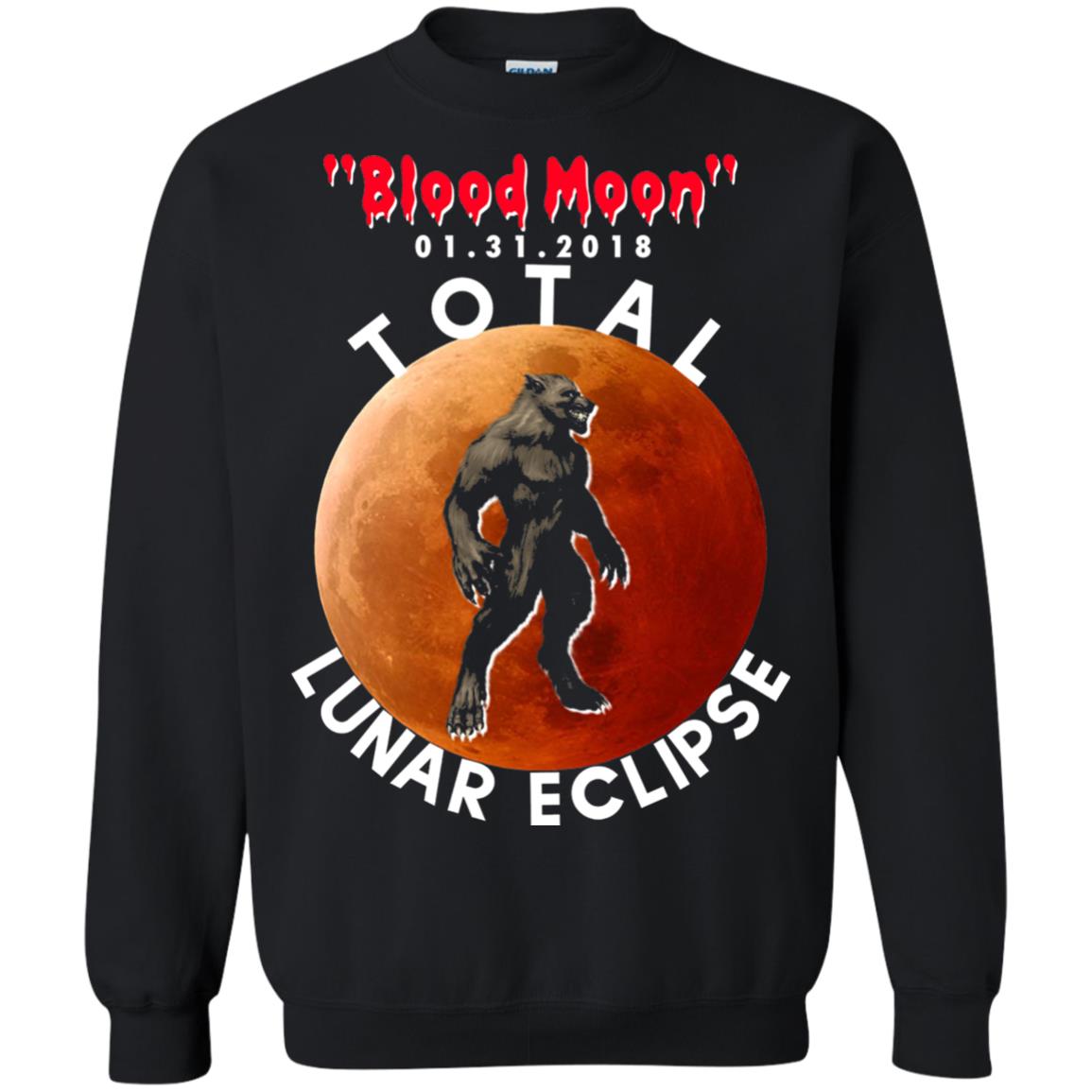 Best Total Lunar Eclipse Shirt 2018 - Blood Moon Werewolf T-shirt Black