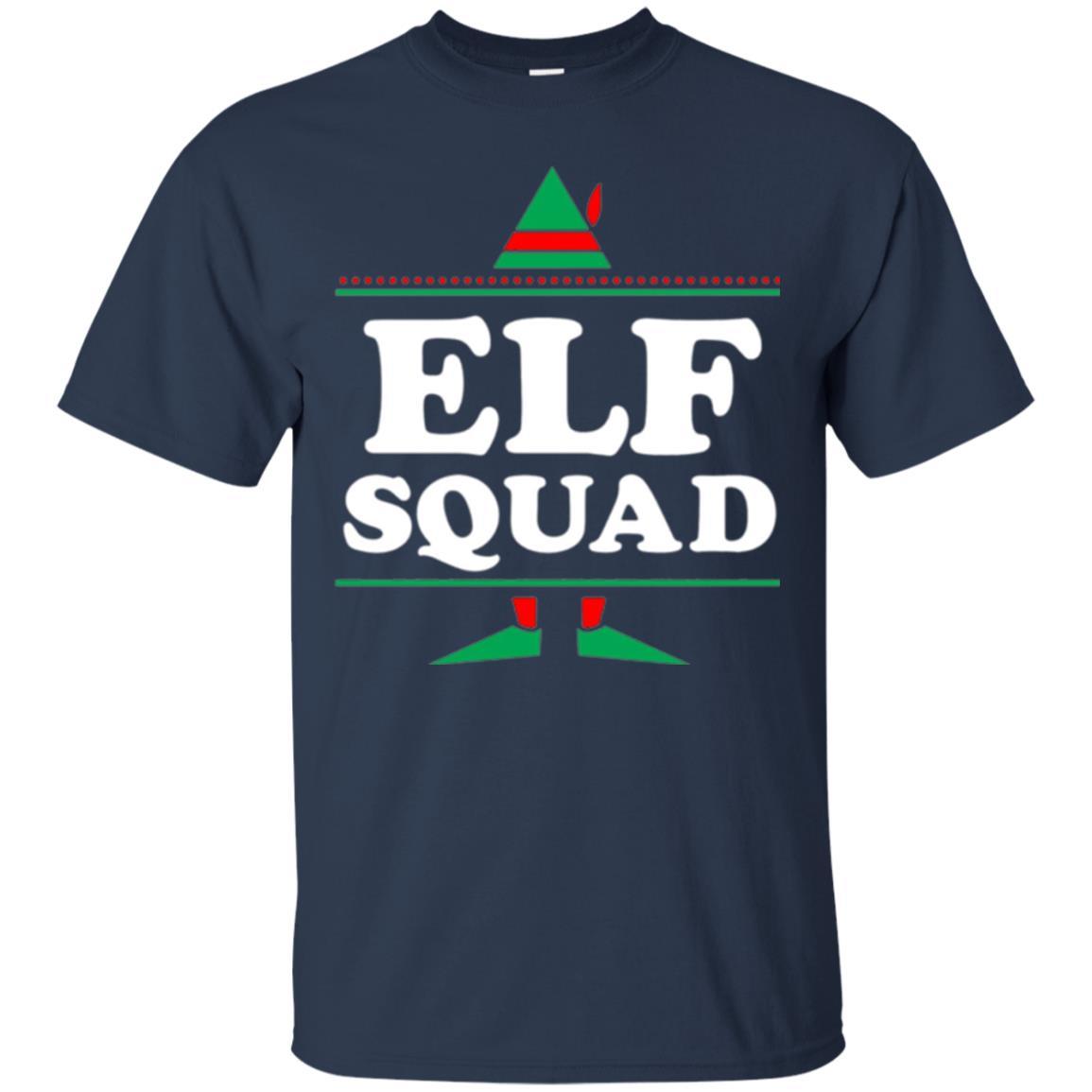 Christmas T-shirt Elf Squad Holiday Family Group Matching Navy