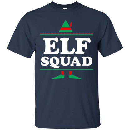Christmas T-shirt Elf Squad Holiday Family Group Matching Navy