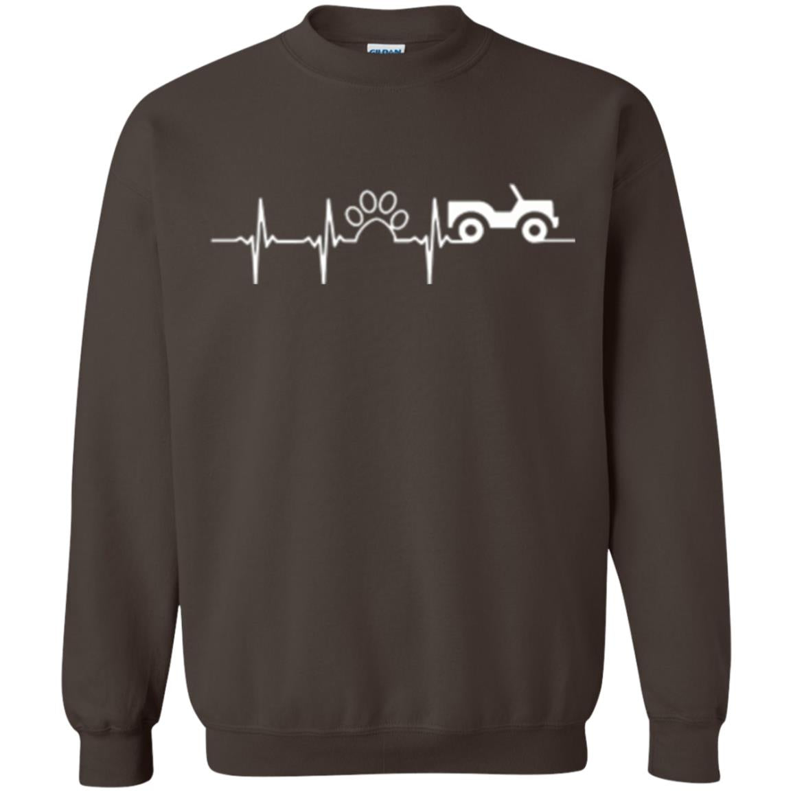 Cat Lovers T-shirt Jeep And Paw Heartbeat Dark Chocolate