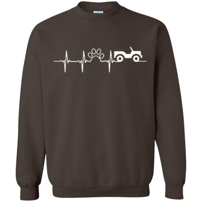 Cat Lovers T-shirt Jeep And Paw Heartbeat Dark Chocolate