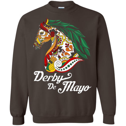 Derby Cinco De Mayo Floral Horse Race T-shirt Dark Chocolate