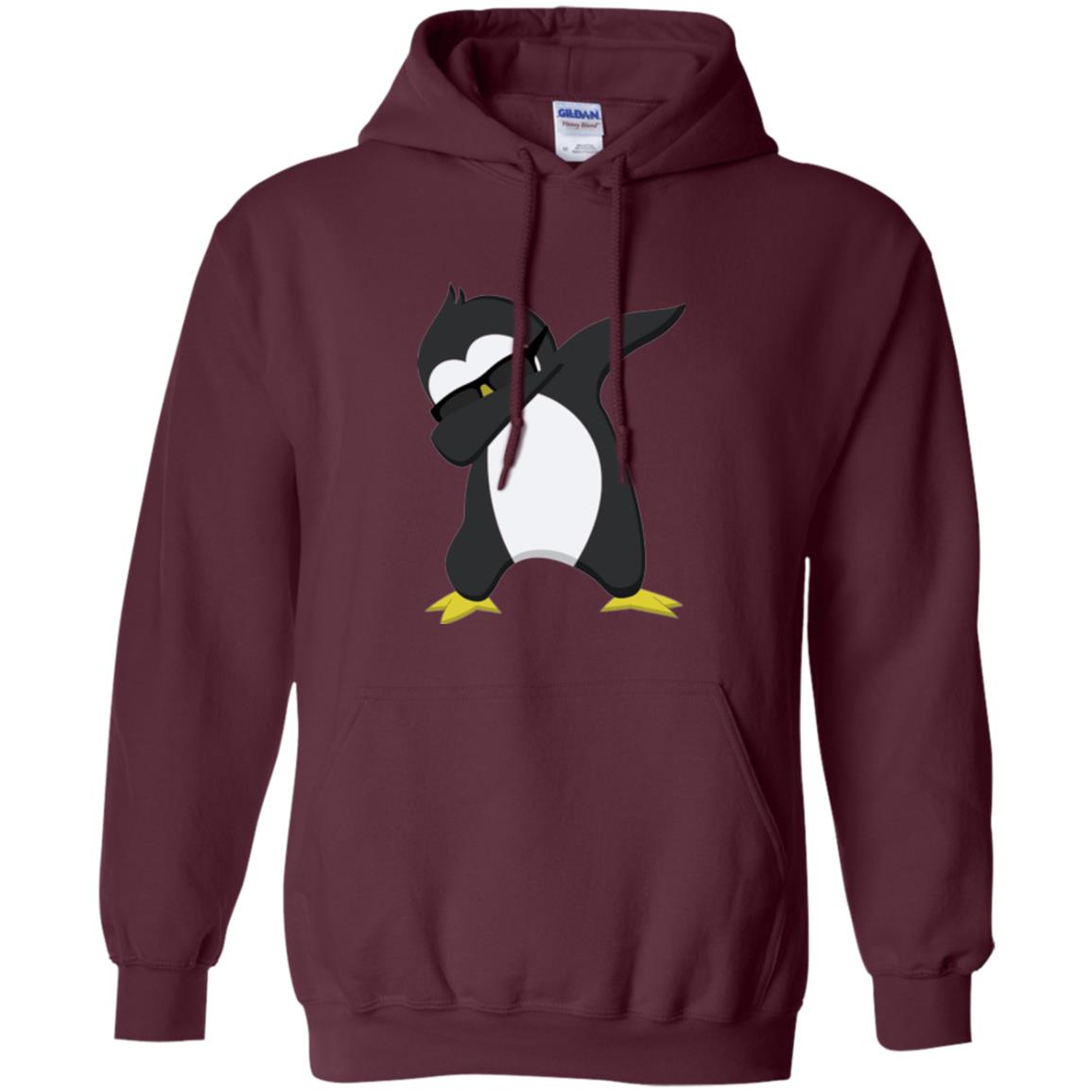 Chirstmas T-shirt Dabbing Penguin Maroon