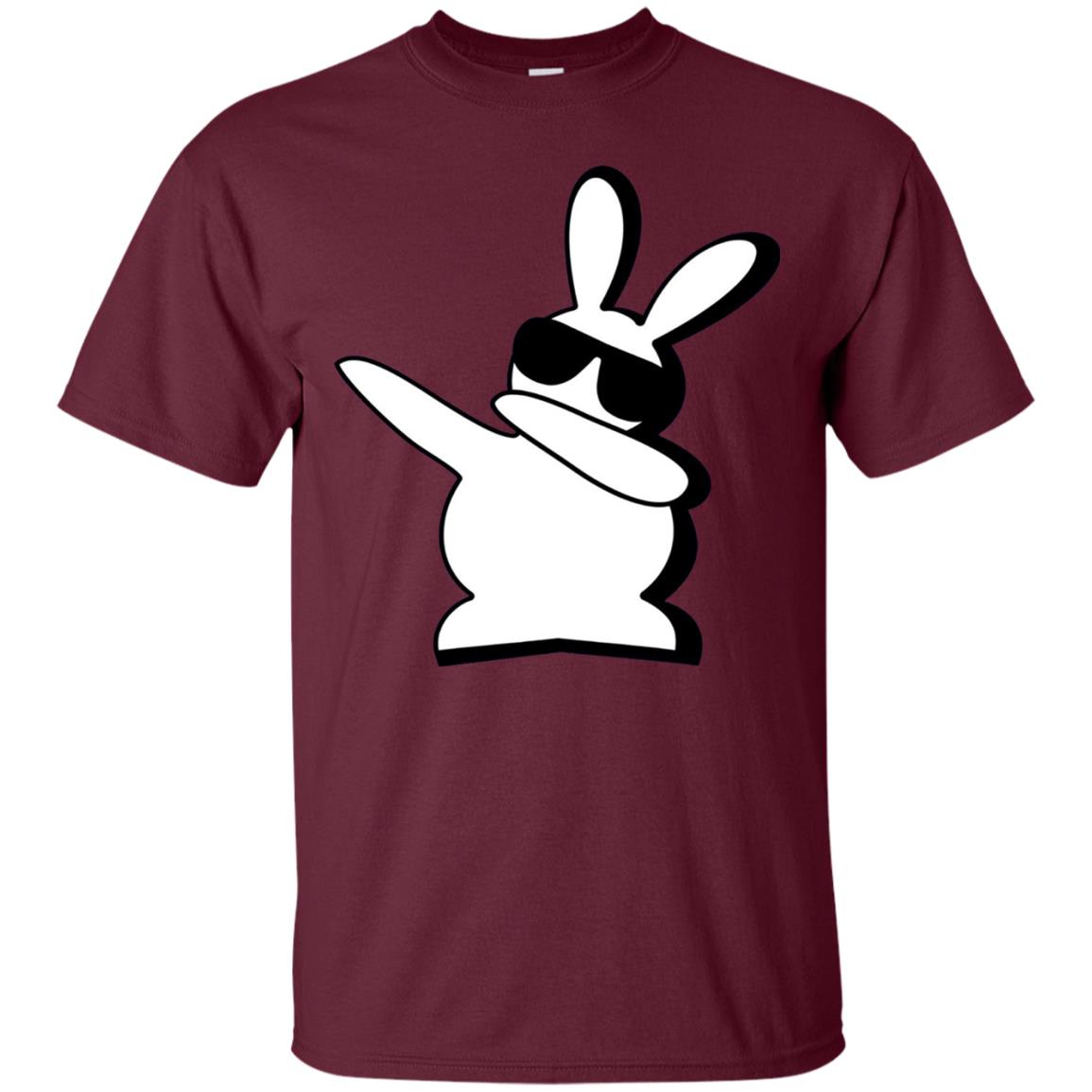 Dabbing Hip Hop Bunny Easter Dab Rabbit Dance T-shirt Maroon