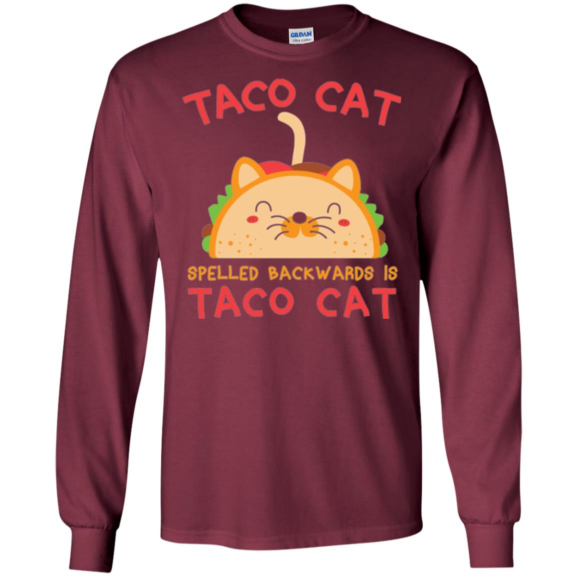 Taco Cat T-shirt Spelled Backwards Is Taco Cat Maroon