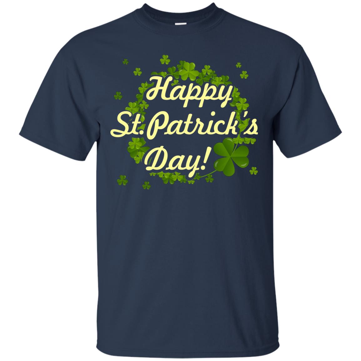 Happy St.patricks Day Shamrocks T-shirt Navy