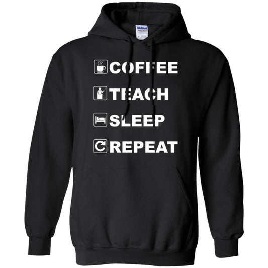 Coffee Teach Sleep Repeat Funny Teacher Gift T-shirt Black