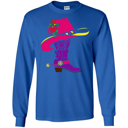Cowgirl Boots With Hat T-shirt Royal