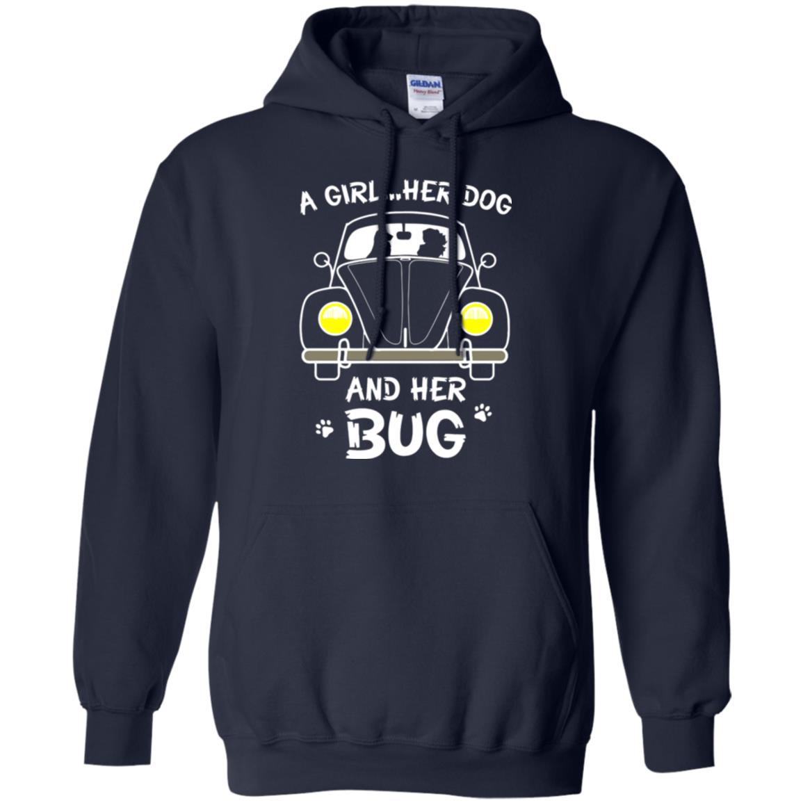 Dog Lover T-shirt A Girl Her Dog And Her Bug Navy