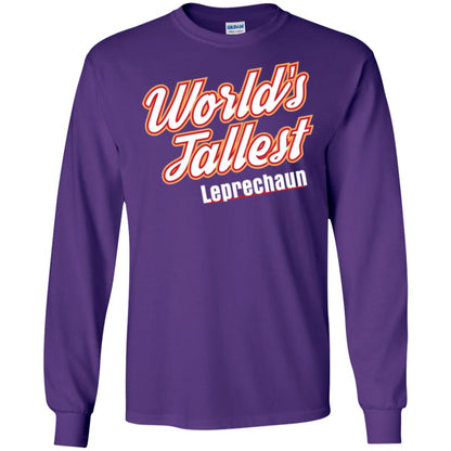 St. Patrick's Day T-shirt World's Tallest Leprechaun Purple