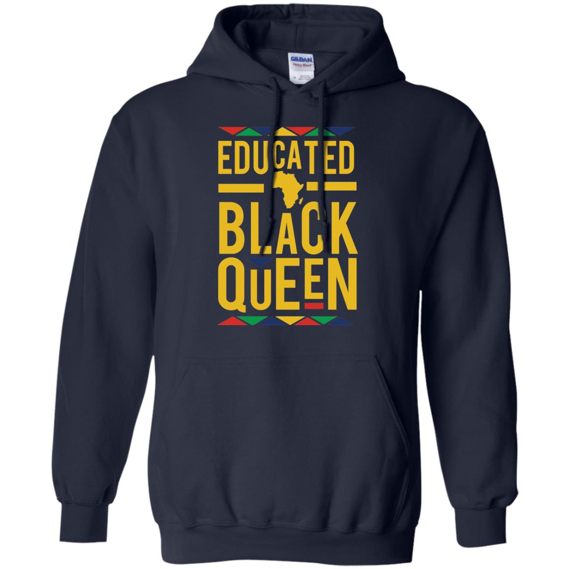 African Dna Pride T-shirt Dashiki Educated Black Queen Navy