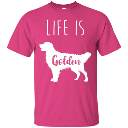 Golden Retriever Lovers T-shirt Life Is Golden Heliconia