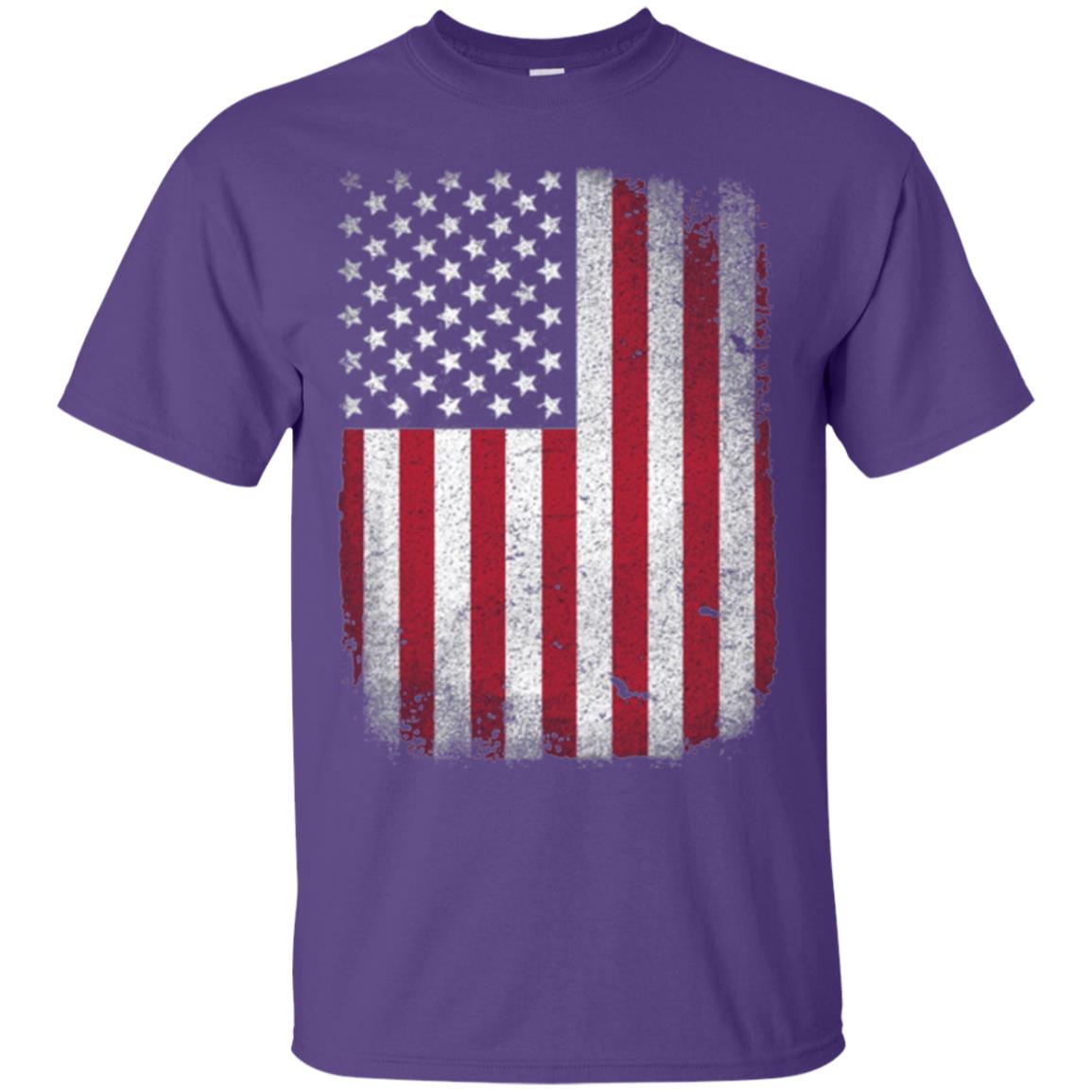 Usa Flag T-shirt 4th July Purple