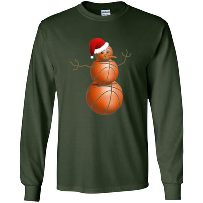 Christmas T-shirt Basketball Snowman Forest Green