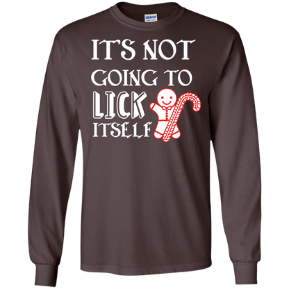 Christmas T-Shirt It's Not Going To Lick Itself Dark Chocolate