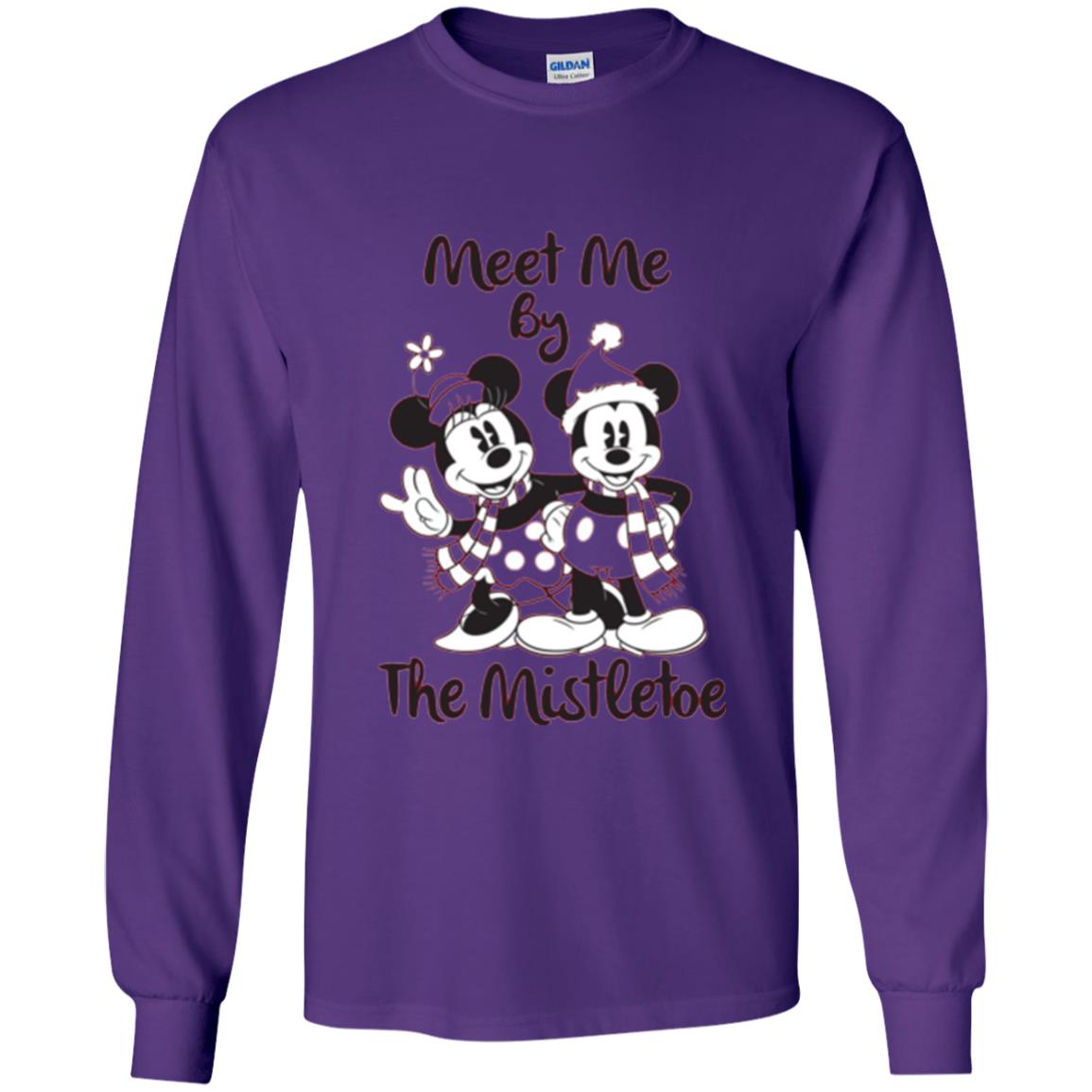 Christmas T-shirt Meet Me By Mistletoe Purple