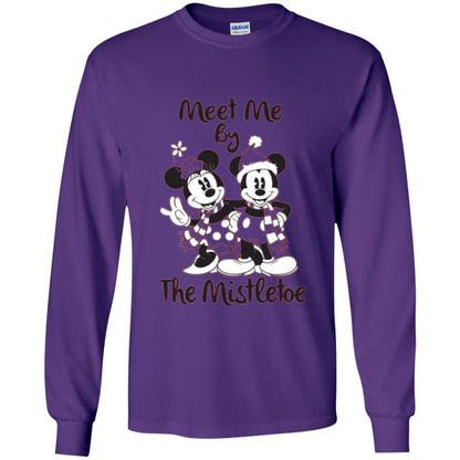 Christmas T-shirt Meet Me By Mistletoe Purple