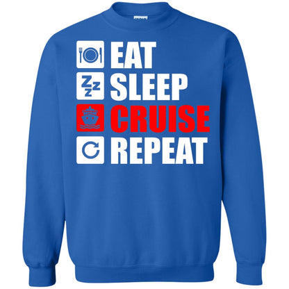 Eat Sleep Cruise Repeat Summer Vacation T-shirt Royal