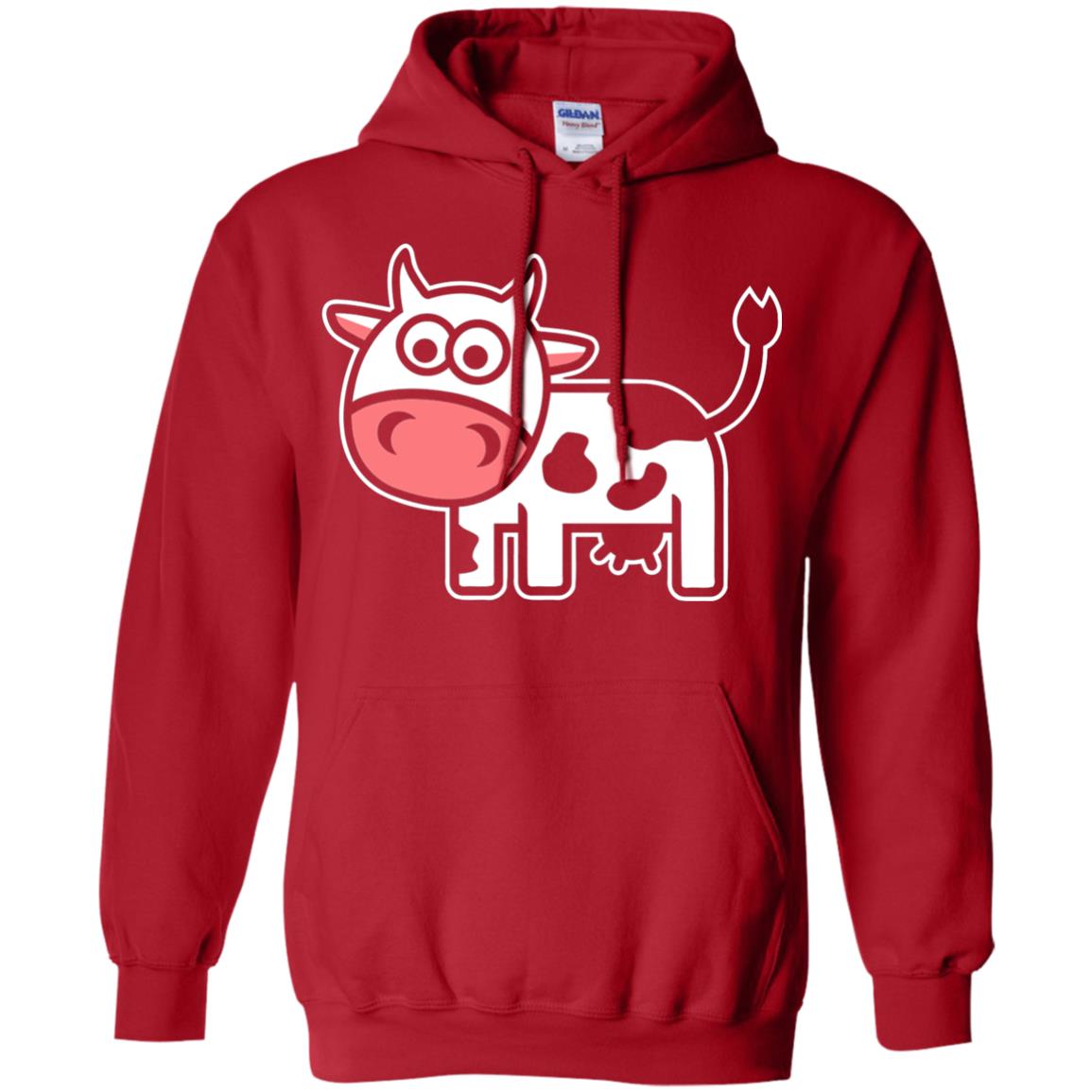 Cute Comic Cow Lover T-shirt Red