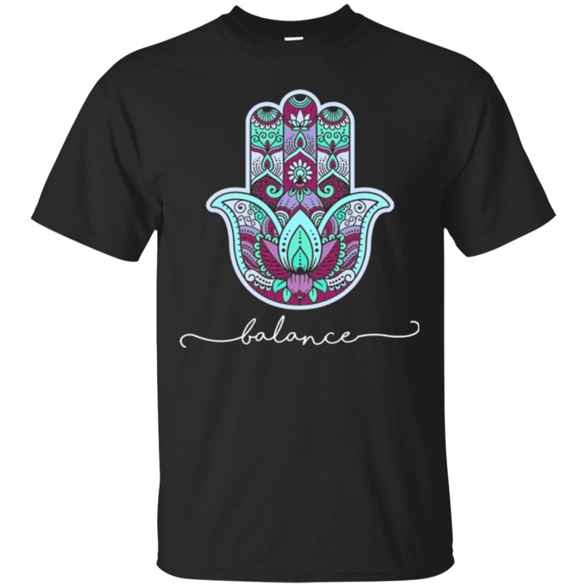 Balance Yoga Gym Hamsa T-shirt Black