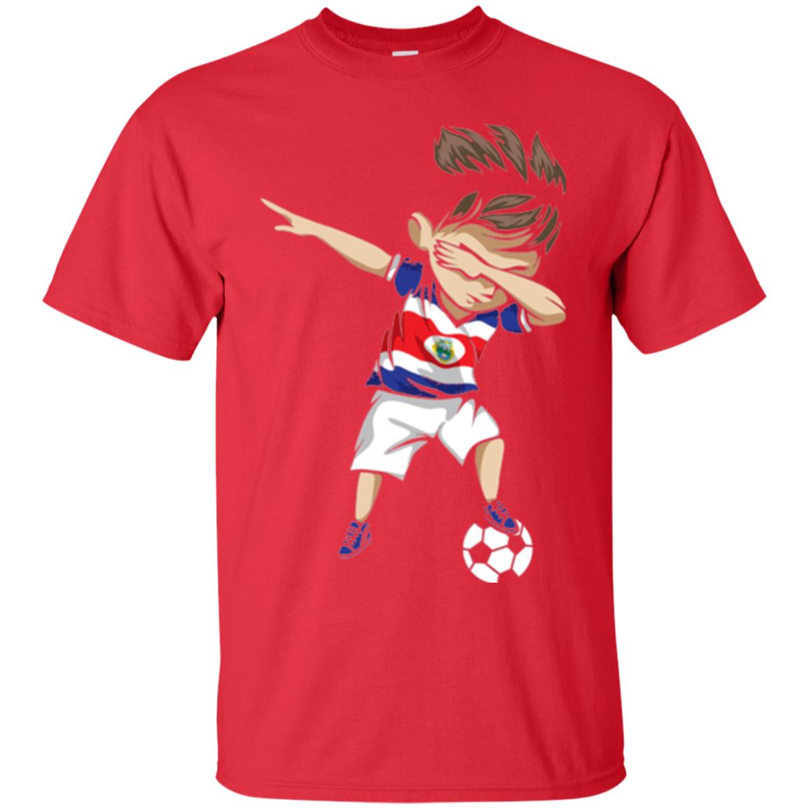 Dabbing Soccer Boy Costa Rica Jersey Football Shirt Red
