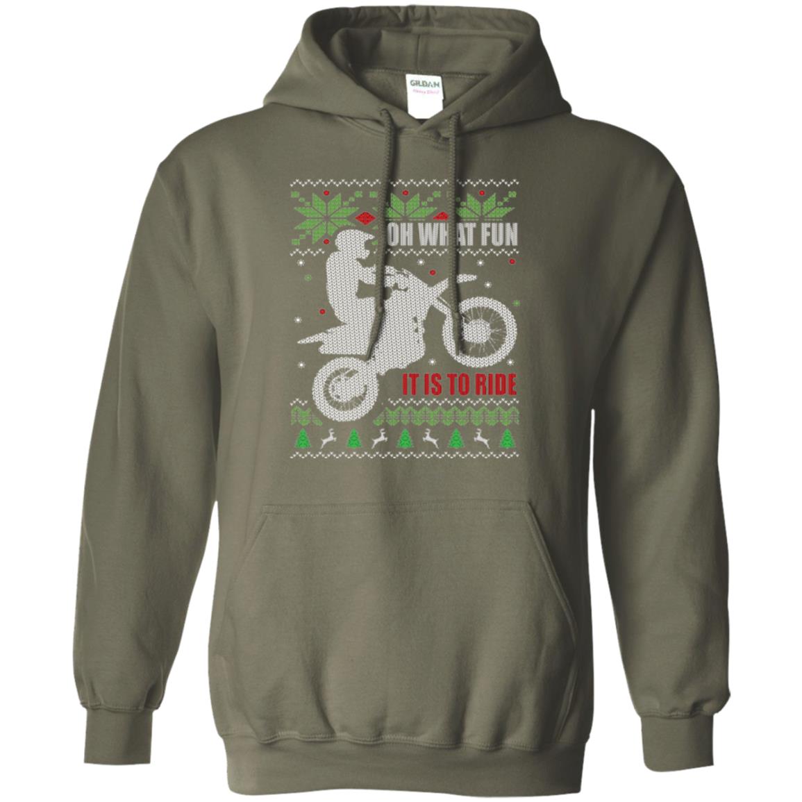 Motorbike T-shirt Oh What Fun It Is To Ride Military Green
