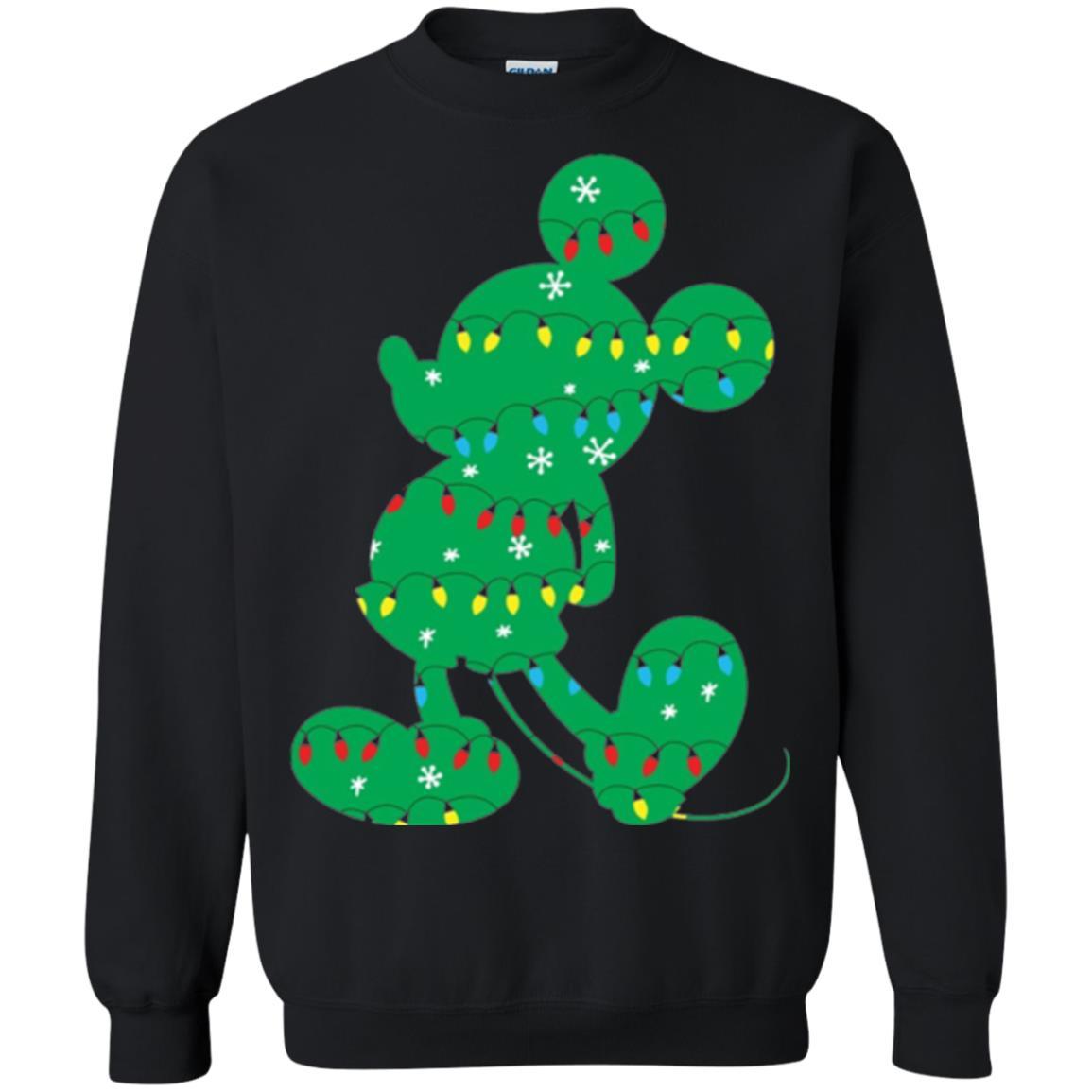Christmas T-shirt Disney Mickey Mouse Fairy Lights Black