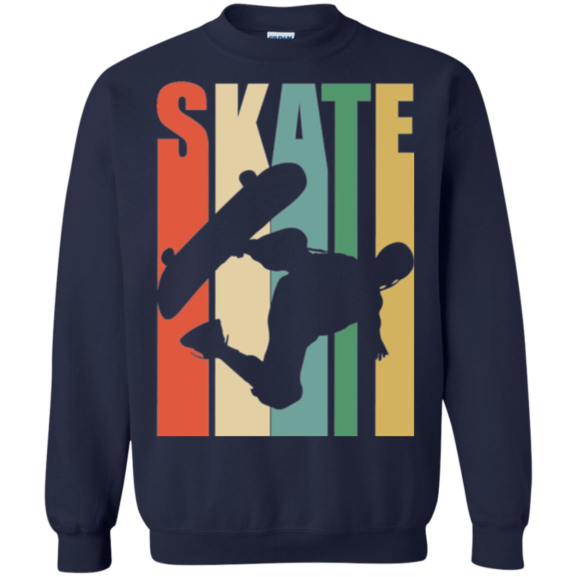 Skateboarder T-shirt Retro Vintage Navy