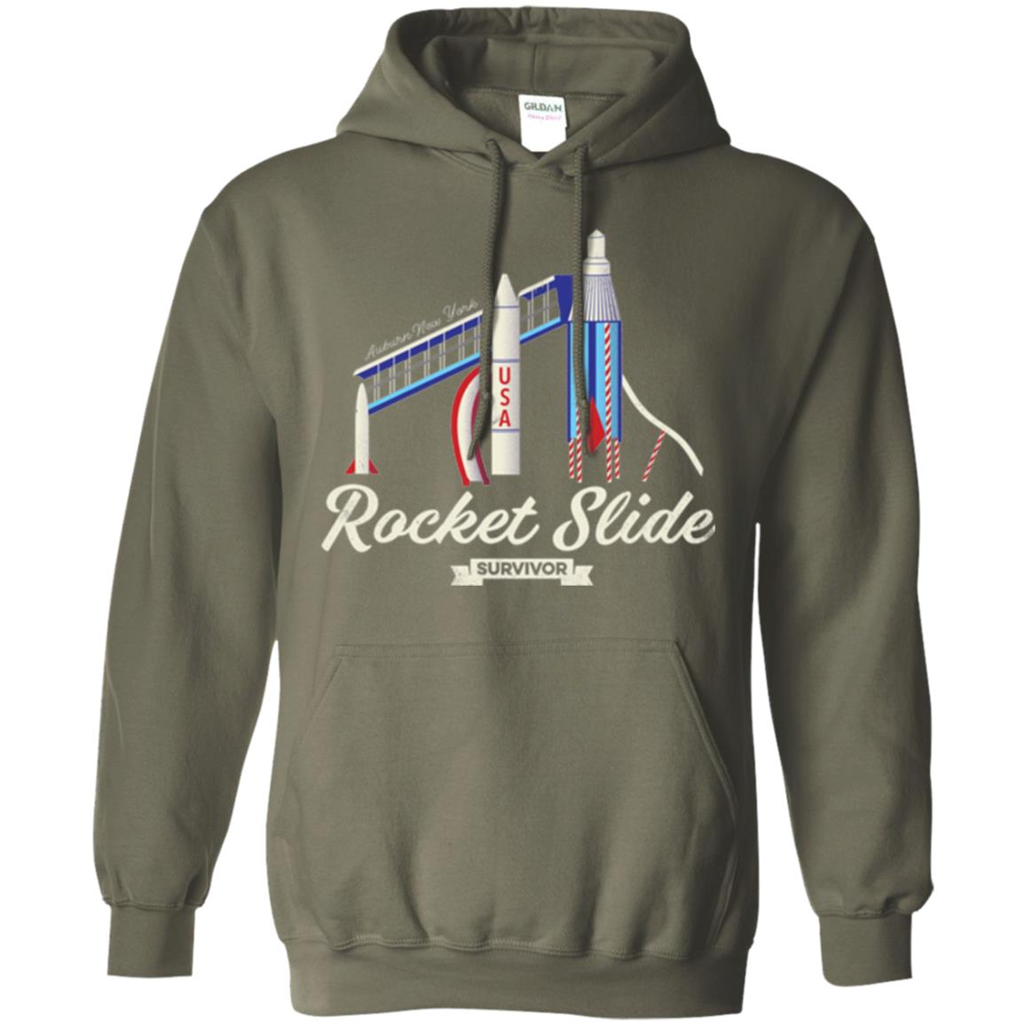 I Survived The Rocket Slide T-shirt Military Green