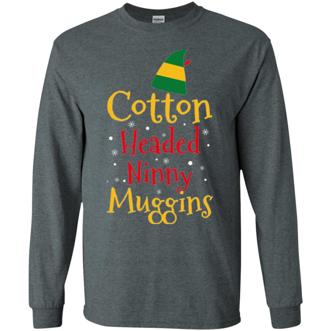 Funny Elf T-shirt Cotton Headed Ninny Muggins Dark Heather