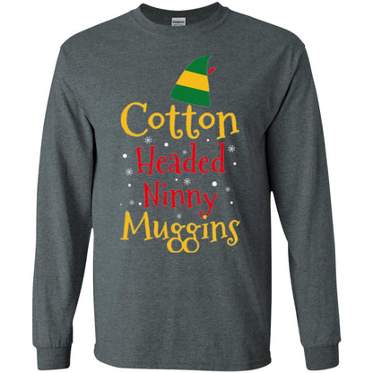 Funny Elf T-shirt Cotton Headed Ninny Muggins Dark Heather