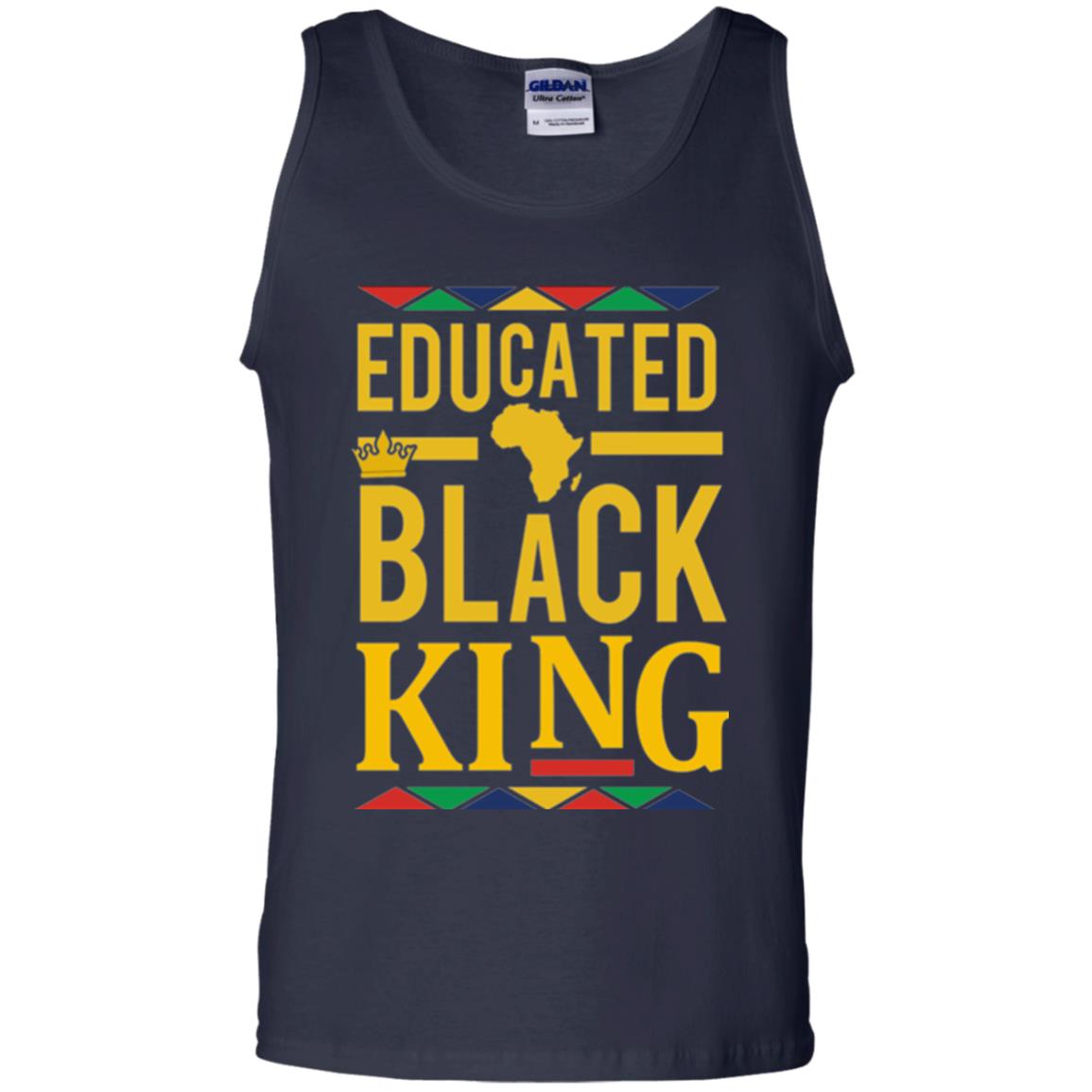 African Dna Pride T-shirt Dashiki Educated Black King Navy