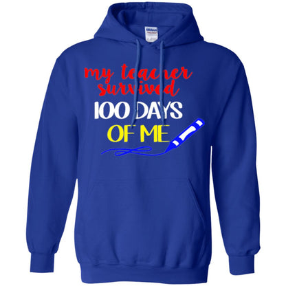 Student T-shirt My Teacher Survived 100 Days Of Me Royal