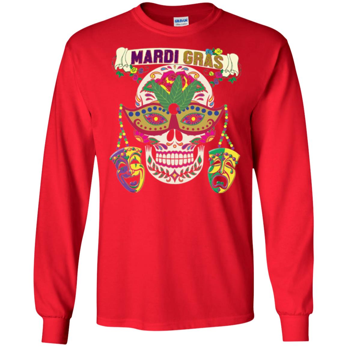 Mardi Gras Skull T-shirt Red