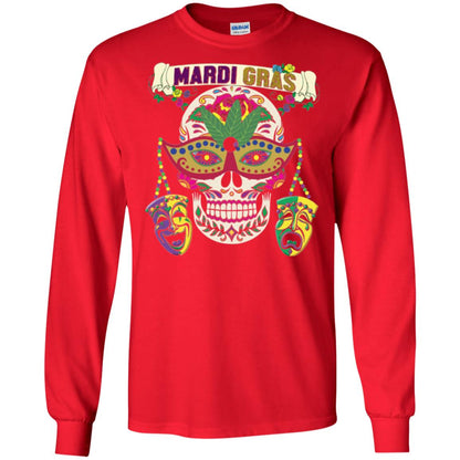 Mardi Gras Skull T-shirt Red